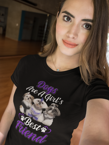 Image of Dogs Are a Girl's Best Friend - Cotton T-Shirt