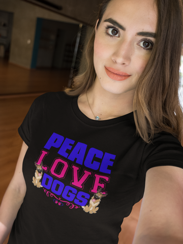 Image of Peace Love Dogs - Cotton T-Shirt