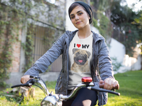 Image of I Love My Pug - Cotton T-Shirt