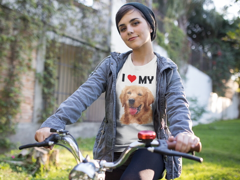 Image of I Love My Golden Retriever - Cotton T-Shirt