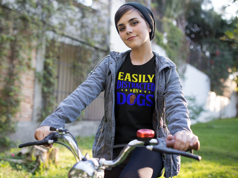 Image of Easily Distracted by Dogs - Cotton T-Shirt