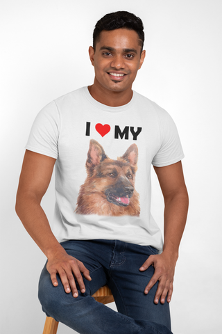 Image of I Love My German Shepherd - Cotton T-Shirt