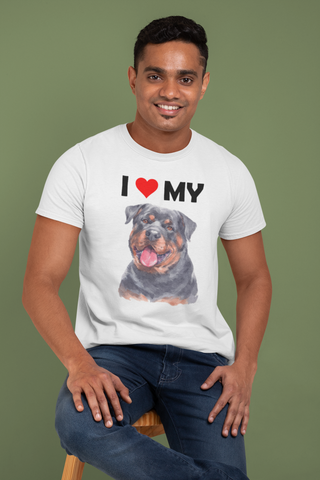 Image of I Love My Rottweiler - Cotton T-Shirt