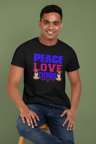 Image of Peace Love Dogs - Cotton T-Shirt