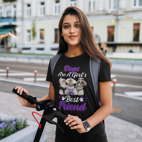 Image of Dogs Are a Girl's Best Friend - Cotton T-Shirt
