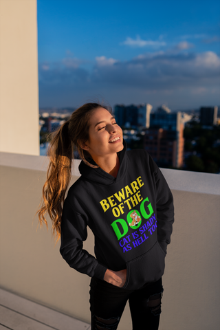 Image of Beware of the Dog. Cat Is Shady as Hell Too - Hoodie