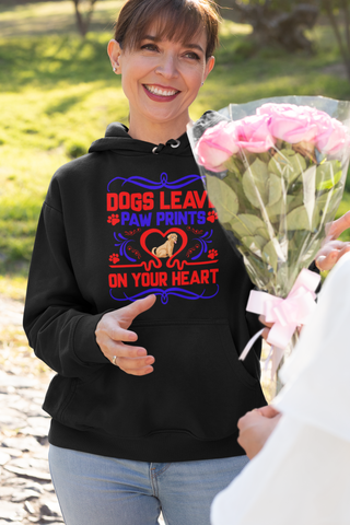 Image of Dogs Leave Paw Prints on Your Heart - Hoodie