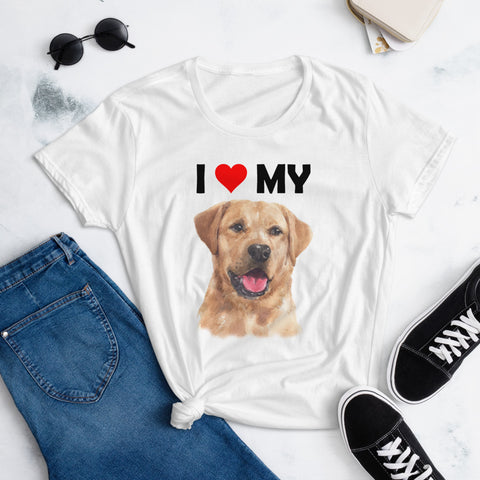 Image of I Love My Yellow Labrador - Women's Cotton T-Shirt