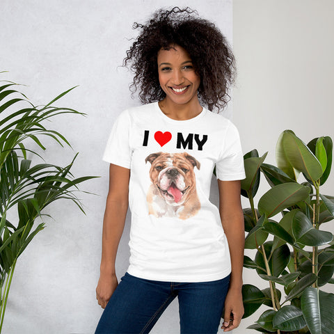 Image of I Love My Bulldog - Cotton T-Shirt