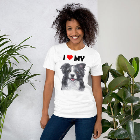 Image of I Love My Border Collie - Cotton T-Shirt