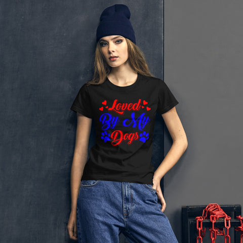Image of Loved by My Dogs - Women's Cotton T-Shirt