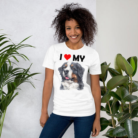 Image of I Love My Bernese Mountain Dog - Cotton T-Shirt