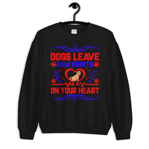 Image of Dogs Leave Paw Prints on Your Heart - Sweatshirt