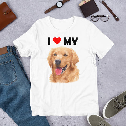 Image of I Love My Golden Retriever - Cotton T-Shirt