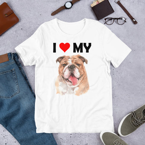 Image of I Love My Bulldog - Cotton T-Shirt