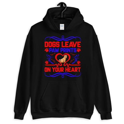 Image of Dogs Leave Paw Prints on Your Heart - Hoodie