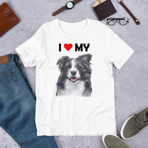 Image of I Love My Border Collie - Cotton T-Shirt