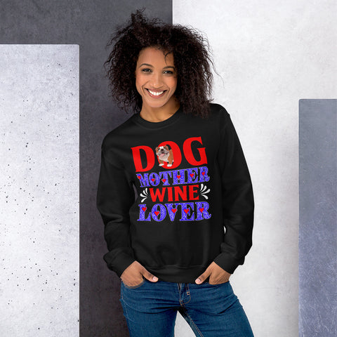 Image of Dog Mother Wine Lover - Sweatshirt