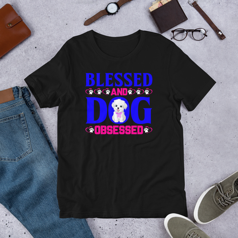 Image of Blessed and Dog Obsessed - Cotton T-Shirt
