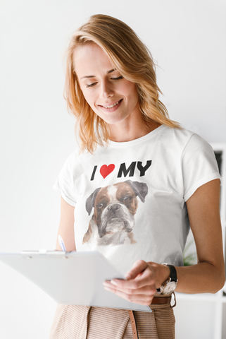 Image of I Love My Boxer - Women's Cotton T-Shirt
