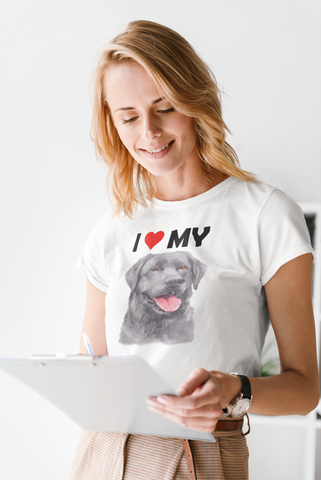 Image of I Love My Black Labrador - Women's Cotton T-Shirt
