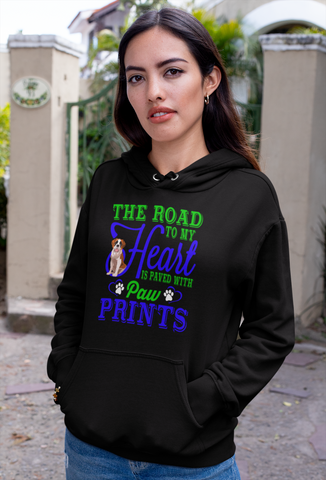 Image of The Road to My Heart Is Paved With Paw Prints - Hoodie