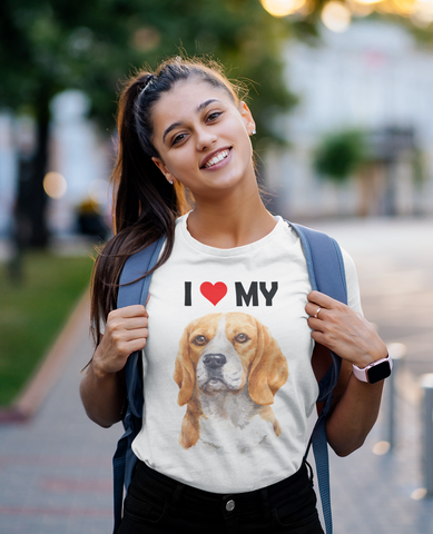 Image of I Love My Beagle - Cotton T-Shirt