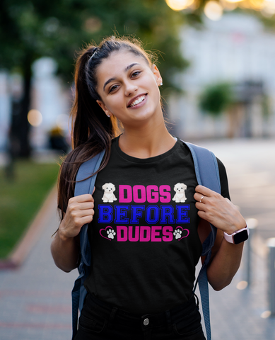 Image of Dogs Before Dudes - Cotton T-Shirt