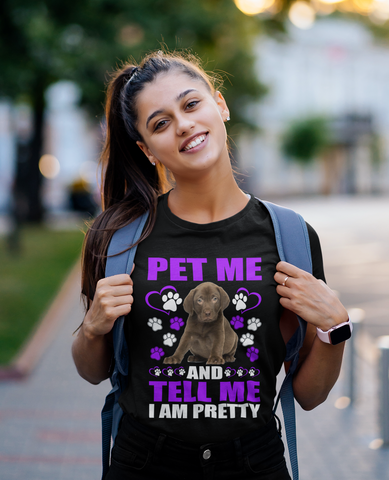 Image of Pet Me and Tell Me I Am Pretty - Cotton T-Shirt
