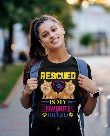 Image of Rescued Is My Favorite Breed - Cotton T-Shirt