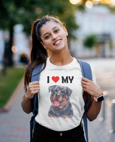 Image of I Love My Rottweiler - Cotton T-Shirt
