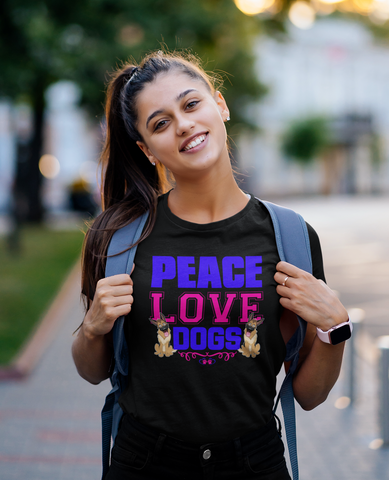 Image of Peace Love Dogs - Cotton T-Shirt