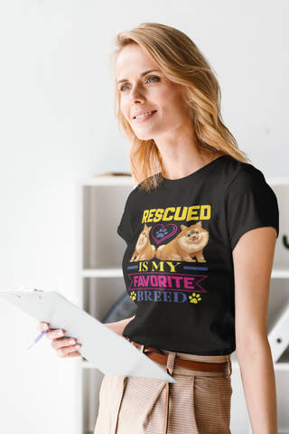 Image of Rescued Is My Favorite Breed - Women's Cotton T-Shirt