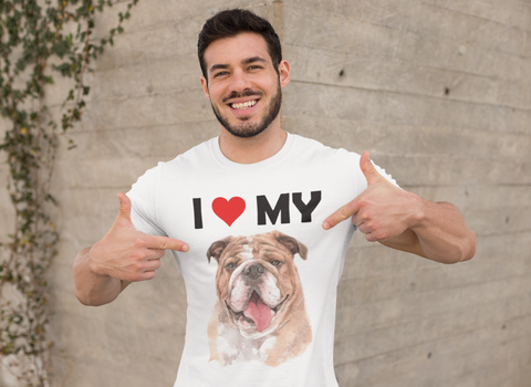 Image of I Love My Bulldog - Cotton T-Shirt