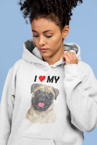Image of I Love My Pug - Hoodie