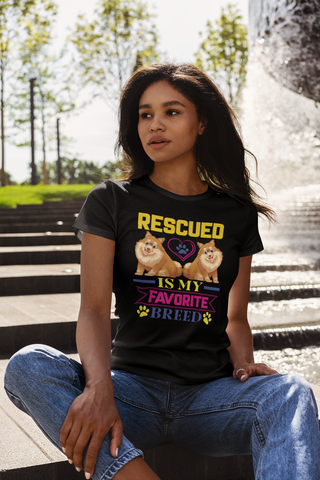 Image of Rescued Is My Favorite Breed - Women's Cotton T-Shirt