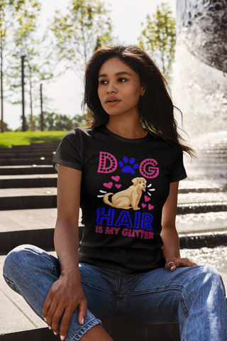 Image of Dog Hair Is My Glitter - Women's Cotton T-Shirt