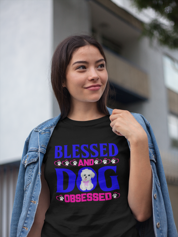 Image of Blessed and Dog Obsessed - Cotton T-Shirt
