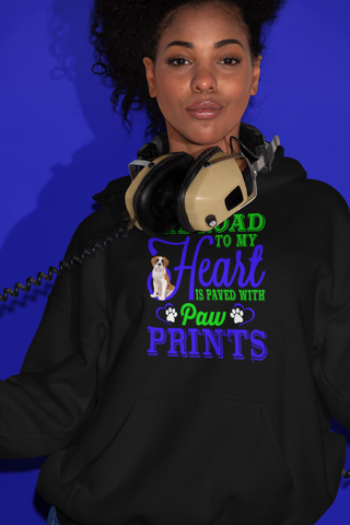 Image of The Road to My Heart Is Paved With Paw Prints - Hoodie