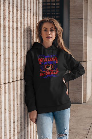Image of Dogs Leave Paw Prints on Your Heart - Hoodie