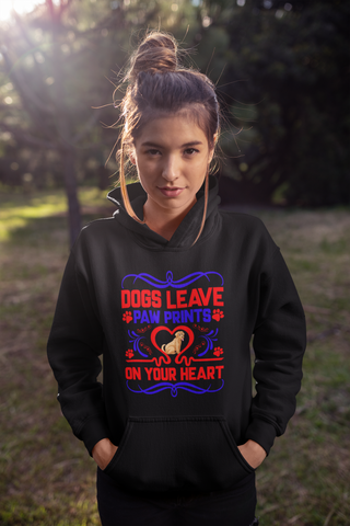 Image of Dogs Leave Paw Prints on Your Heart - Hoodie
