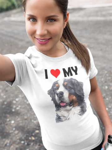 Image of I Love My Bernese Mountain Dog - Cotton T-Shirt