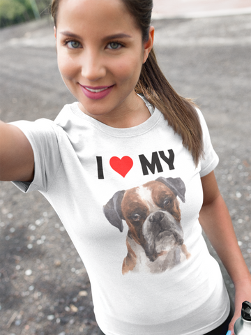 Image of I Love My Boxer - Cotton T-Shirt