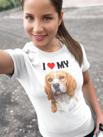 Image of I Love My Beagle - Cotton T-Shirt