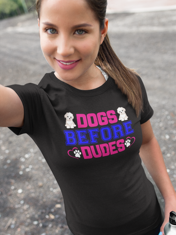 Image of Dogs Before Dudes - Cotton T-Shirt