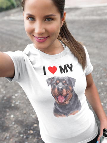 Image of I Love My Rottweiler - Cotton T-Shirt