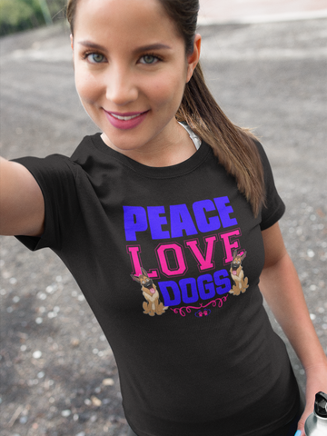 Image of Peace Love Dogs - Cotton T-Shirt