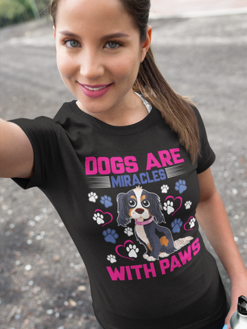 Image of Dogs Are Miracles With Paws - Cotton T-Shirt