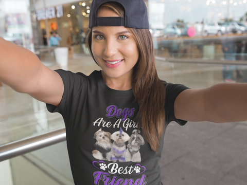 Image of Dogs Are a Girl's Best Friend - Cotton T-Shirt
