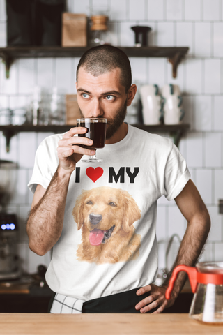 Image of I Love My Golden Retriever - Cotton T-Shirt